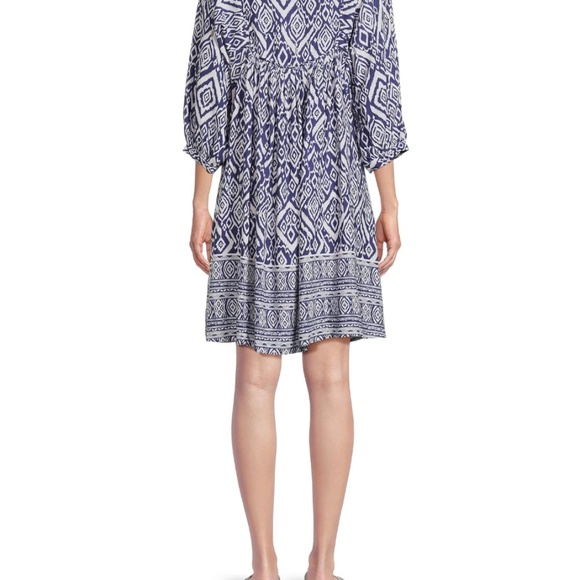 BEACHLUNCHLOUNGE Collection Dress Blue White Women size XL 3/4 sleeve - Picture 2 of 15